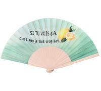 MKISHINE Éventail Humour Été - Si tu vois ça, c’est que je suis trop hot. | Cadeau Fun pour Femme ou Homme | Accessoire Canicule, Plage, Vacances, Amis & Famille