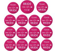 MKISHINE Kit de Accessoire EVJF, Badges EVJF,Accessoire Mariage,Organisation EVJF,1PCS Badge“BRIDE TO ME”+14PCS Badge“Team BRIDE” Décoration pour FVJF Hen Party Decorationde Mariage