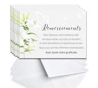 MKISHINE Lot de 25 Cartes de Remerciement - Condoléances - Obsèques - 25 Cartes avec 25 Enveloppes - Format A6 - Papier Mat de Qualité (25)