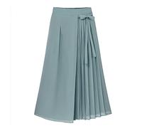 MKIUHNJ Pantalon Court Culottes en Mousseline de Soie Grande Taille Élastique Décontracté Femme Élégant