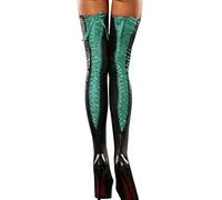 MKIUHNJ Tapedesign Chaussettes longues en dentelle sexy pour femme Club Chaussettes arquées confortables Haut bas bas bas de voiture pour homme, vert, taille unique