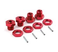 MKIUYVD Accessoires Jouets RC Compatible avec Arrma 1/8 3S pour Typhon 1/10 pour Big pour Rock V3 rc Cars Parts Accessories Kit Adaptateur De Moyeu Hexagonal De Roue en Métal 17 Mm avec Écrou(Red)