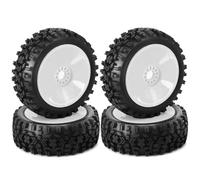 MKIUYVD Accessoires Jouets RC Compatible avec ARRMA pour Typhon pour Talion pour Traxxas pour Redcat 1/8 RC Voiture 4 Pièces 118mm RC Tout-Terrain pour Roues De pour Buggy Pneu 17mm Hex(White)