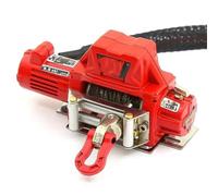 MKIUYVD Accessoires Jouets RC pour Axial pour SCX10 pour TRAXXAS pour TRX4 D90 KM2 pour Redcat 1/10 RC Pièces De Mise À Niveau Voiture sur Chenilles Treuil Automatique en Métal Simulation(Red)