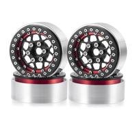 MKIUYVD Accessoires Voitures RC pour Axial pour SCX10 pour Wraith pour TRX-4 Alliage D'aluminium Beadlock 1,9 Pouces Jantes Moyeu 1/10 RC Crawler Voiture Camion Modèle Pièces 4(Red)