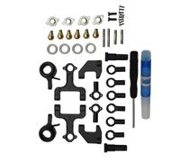 MKIUYVD Accessoires Voitures RC pour WPL D12 D22 D32 D42 1/10 Ensemble Coupelles Direction À Bras Oscillant Supérieur Inférieur Métal, Pièces Rechange pour Voiture RC, Kit D'accessoires