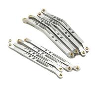 MKIUYVD Bielle RC Voitures pour Axial pour Wraith 90018 1/10 RC, Pièces De Voiture sur Chenilles, Liaison Tige Suspension Supérieure Et Inférieure en Aluminium(Silver,Upper Lower Link Rod)