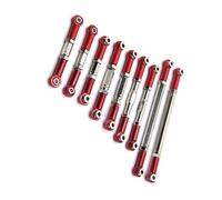 MKIUYVD Bielle RC Voitures pour Wltoys 12429, Biellette De Direction Avant Et Arrière en Métal, Ensemble Biellettes, Pièces Mise À Niveau Voiture RC 1/12, Accessoires(Red)