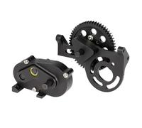 MKIUYVD Boîte Transmission Centrale pour Comp pour Builds pour Cheater pour Rigs Support De Moteur Avant pour Boîtier Transfert avec Engrenage Droit Delrin 1/10 RC Crawler Car(Black)