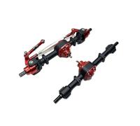 MKIUYVD Pièces Voiture RC pour MN78 pour MN82 1/12 rc Car Upgrade Parts Accessories Essieu Avant Et Arrière en Métal avec Manchon d'arbre De 3 Mm À 4(Black,1set)