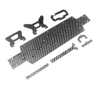 MKIUYVD Pièces Voiture RC pour Wltoys 104001 1/10 rc Car Upgrade Parts Accessories Motif en Fibre De Carbone pour Châssis Voiture Ensemble Panneaux Tour D'amortisseur Inférieur