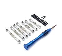 MKIUYVD Pièces Voiture RC pour Wltoys 144002 144001 124016 124017 124018 124019 Pièces De Voiture Télécommandée Ensemble Biellettes Direction Et Servo À Tringlerie Métallique(Silver)