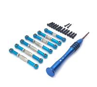 MKIUYVD Pièces Voiture RC pour Wltoys 144002 144001 124016 124017 124018 124019 Pièces De Voiture Télécommandée Ensemble Biellettes Direction Et Servo À Tringlerie Métallique(Blue)