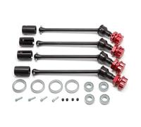 MKIUYVD RC CVD pour Traxxas pour MAXX pour Widemaxx, 4 Pièces, Arbre D'entraînement Étendu en Acier CVD avec Roue Cannelée Hexagonale 1/10 RC, De Voiture(Red)