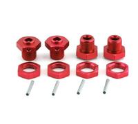 MKIUYVD RC Pièces avec pour Arrma 3S 1/8 pour Typhon 4x4 pour Blx pour 550 Mega RC, Pièces De Voiture en Métal, Roue 17mm, Adaptateur Moyeu Hexagonal avec Écrou(Red)