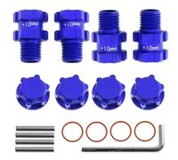 MKIUYVD RC Pièces avec pour ARRMA 3S pour SENTON pour VORTEKS pour Typhon 1/10 RC, Pièces De Mise À Niveau Voiture en Métal, Adaptateur Hexagonal Roue 14mm 17mm(Blue)