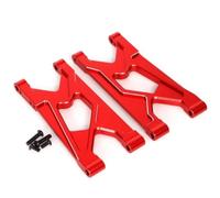 MKIUYVD RC Pièces avec pour ARRMA pour Gorgon 4X2 2WD pour Gorgon pour Monster 1/10 RC Voiture Pièces De Mise À Niveau Bras Inférieur Arrière en Alliage D'aluminium(Red)
