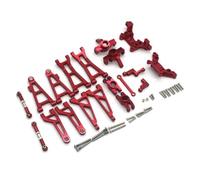 MKIUYVD RC Pièces avec pour MJX pour Hyper pour Go 16208 H16V3 1/16 Rc Pièces De Voiture Accessoires Coupe Direction en Métal F R Bras Roue Arrière pour Siège(Red)