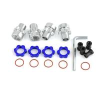 MKIUYVD RC Pièces avec pour Traxxas 1/10 pour Slash pour Rustler pour Stampede Pièces De Voiture RC 2WD 4X4 Adaptateur Moyeu Hexagonal Roue Cannelée en Métal 12 Mm À 17(Blue)