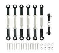 MKIUYVD RC Pièces avec pour Traxxas pour Slash 4X4 pour VXL 2WD pour Rustler pour Stampede 1/10 RC Pièces De Voiture Tendeurs en Métal Cambrure Biellette Ensemble Liaison(Black)