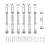 MKIUYVD RC Pièces avec pour Traxxas pour Slash 4X4 pour VXL 2WD pour Rustler pour Stampede 1/10 RC Pièces De Voiture Tendeurs en Métal Cambrure Biellette Ensemble Liaison(White)