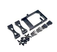 MKIUYVD RC Pièces avec pour WPL C14 C24 B14 B24 1/16 RC Pièces De Voiture Accessoires Métal Servo Mount Bracket Beam Crossbeam Shock(Black)