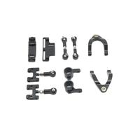 MKIUYVD RC Pièces avec pour WPL D12 RC Pièces De Mise À Niveau La Voiture Inférieur Supérieur en Métal pour Bras Oscillant Coupe Direction Rotule Joint Ensemble D’Accessoires(Black)