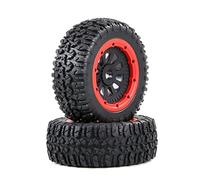 MKIUYVD RC Pneu De Voiture pour HPI Km pour Baja 5S/SLT/V5 pour LOSI 5IVE T 1/5 rc Cars Parts- 180X70mm 2Pcs Wasteland Pneus Et Moyeu De Roue Set