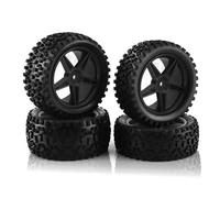 MKIUYVD RC Pneu De Voiture pour Wltoys pour 144001 144010 124007 124017 124019 pour 1/10 1/12 1/14 RC Voiture Tout-Terrain Buggy 4 Pièces 87mm Pneu De Roue(Black)