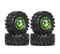 MKIUYVD RC Roues De Voiture pour TRX4M pour SCX24 AX24 pour FCX24 1/18 1/24 RC Car Upgrade Part Crawler 57Mm 1.0Inch Metal Beadlock Wheel Pneu Set(Green)