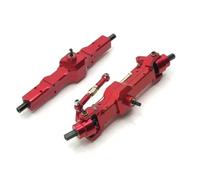 MKIUYVD RC-Set essieu Avant pour WPL pour C14 C24 B14 B16 B24 B36 pour HengLong pour FeiYu 1/10 RC, Mise À Niveau des Pièces De Voiture, Assemblage Essieux Avant Et Arrière en Métal(Red)