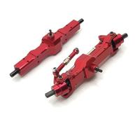 MKIUYVD RC-Set essieu Avant pour WPL pour C24 B14 B16 B24 B36, Mise À Niveau des Essieux Avant Et Arrière en Métal, Ensemble D'essieux Avant Et Arrière Voiture RC, Pièces Mise À Niveau(Red)