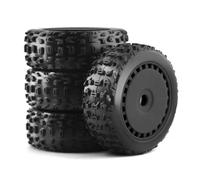 MKIUYVD Roue de RC pour ARRMA pour Trxs pour Redcat pour Team pour WR8 pour HSP pour Hobao 1/8 RC Off-Road pour Buggy Pneus Roue 17mm Hex 4pcs 116mm(Black)