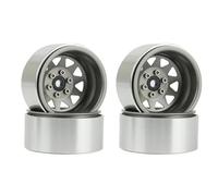 MKIUYVD Roue de RC pour Axial pour SCX10 90046 pour Traxxas TRX4 pour D90 1/10 RC Chenille 4 Pièces Wagon À Plat Profond 1.9 Jante De Moyeu Roue Billes en Métal(Gray)