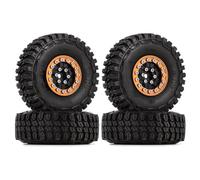 MKIUYVD Roue de RC pour Axial pour SCX24 pour Gladiator AX24 1/24 RC Voiture sur Chenilles 1.0 "Roues À Billes en Aluminium Et Pneus Caoutchouc Ensemble Accessoire(Yellow)