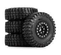 MKIUYVD Roue de RC pour Axial pour SCX24 pour Gladiator AX24 1/24 RC Voiture sur Chenilles 1.0 "Roues À Billes en Aluminium Et Pneus Caoutchouc Ensemble Accessoire(Black)