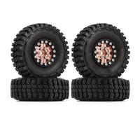 MKIUYVD Roue de RC pour Axial pour SCX24 pour Gladiator AX24 1/24 RC Voiture sur Chenilles 1.0 "Roues À Billes en Aluminium Et Pneus Caoutchouc Ensemble Accessoire(Brown)