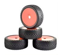 MKIUYVD Roue de RC pour Nitro pour HPI pour HSP pour Kyosho pour ZD pour Hongnuo 4WD 4PCS 112mm Off Road pour Buggy Pneus Roue 1/8 RC pour Voiture De Course(Red)