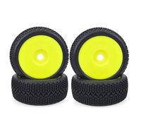 MKIUYVD Roue de RC pour Redcat pour VRX pour Kyosho pour HSP pour Wltoys 1/8 rc Car pour Buggy Off-Road Truck 120mm 4PCS Roues Pneus 17mm Jante Hexagonale(Yellow)