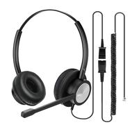 MKJ Casque de téléphone avec microphone antibruit, casque filaire pour centre d'appel et bureau - Casque de téléphone à double oreille avec prise RJ9 pour Cisco 7861 7942G 7945G 7960 7961G 7962G 8841
