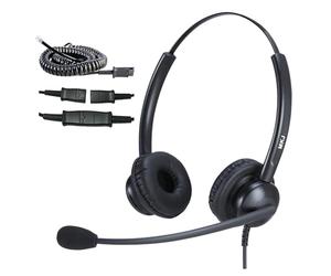 MKJ Casque téléphonique Core RJ9 avec Microphone antibruit pour téléphone Fixe, Compatible avec Cisco CP-7821 7841 7941 7945 7925 7962 7965G 8811 8845 8945 9951 9971 - Noir