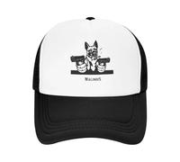 MKJDFTYU Drôle Malinois Chien avec Arme 2025 Belgian Shepherd Custom Mesh Casquettes de Baseball Unisex Crème Solaire de Plage féminine Casquette à visière