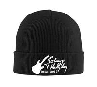 MKJDFTYU Johnny Hallyday Bonnet en Tricot de Mode Bonnet pour Hommes Femmes Adultes Bonnets Chauds Casquettes de Ski en Plein air Casquette crâne Douce Noire