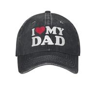 MKJDFTYU Mode J’Adore Mon père Casquette de Baseball Unisex Style en Jean Vieilli Casquette de Soleil Cadeau d’été en Plein air Casquette