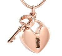 MKJFRLLSA e votre cœur Collier de crémation en acier inoxydable pour contenir les cendres des êtres chers Bijoux d’urne souvenir pour pendentif commémoratif