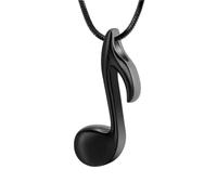 MKJFRLLSA Collier de notes de musique en acier inoxydable 316L pour cendres pour femmes hommes pendentif souvenir bijoux dans une urne commémorative