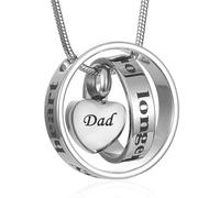 MKJFRLLSA Crémation Bijoux Plus à Mes côtés, pour Toujours dans Mon Coeur sculpté médaillon Memorial Collier Souvenir urne Pendentif