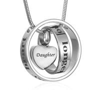 MKJFRLLSA Crémation Bijoux Plus à Mes côtés, pour Toujours dans Mon Coeur sculpté médaillon Memorial Collier Souvenir urne Pendentif