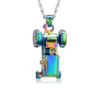 MKJFRLLSA Tracteur Forme Mémorial Pendentif Crémation Urne Collier pour Cendres en Acier Inoxydable Hommes Cadeau Cendres Bijoux