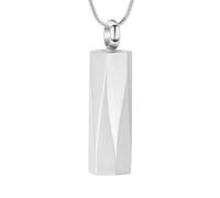 MKJFRLLSA Urne Colliers pour Homme Pet Cylindre Crémation Urne Bijoux en Acier Inoxydable Cendres Pendentif pour Femmes Hommes Souvenir Bijoux Mémoriaux